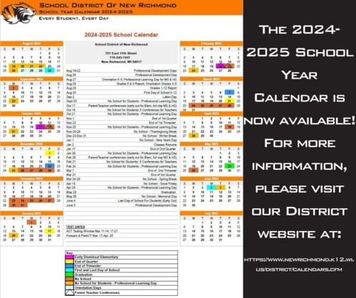 2024-2025 School Year Calendar: Now Available!