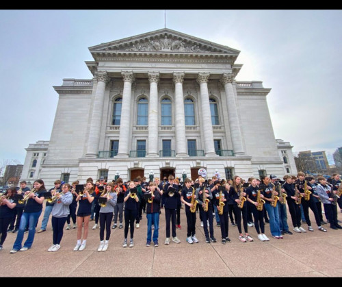 band students at capitol