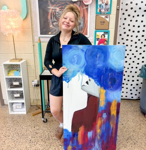 bella with artwork