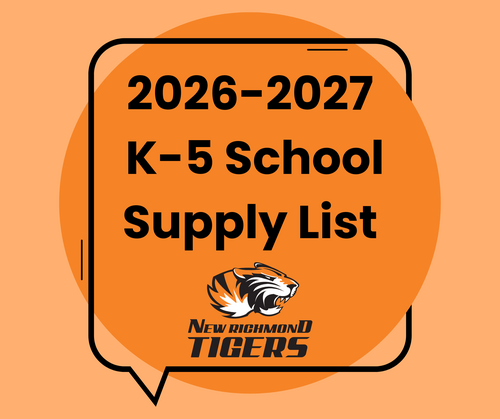 2026-2027 K-5 School Supply List