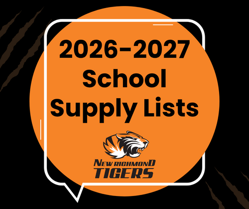 2026-2027 School Supply List with tiger logo