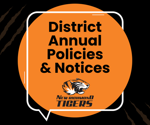 District Annual notices and policies with tiger logo