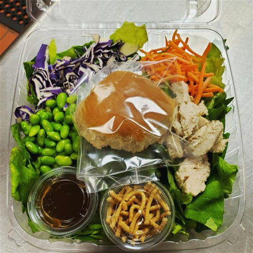 salad with bread roll