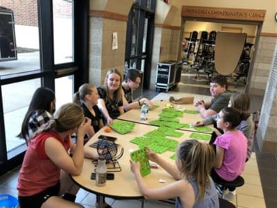 Students playing Bingo