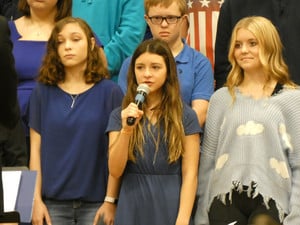 student singing