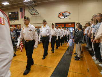 veterans walking into the gym