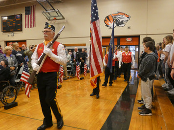 veterans walking into the gym
