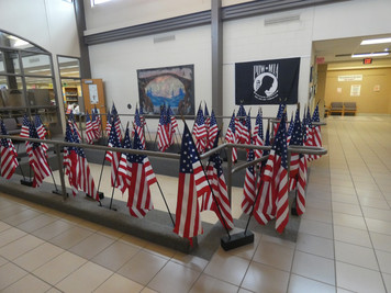 flags in hallway